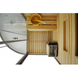 Kabino-sauna sucho-parowa z funkcją hydromasażu MO-1751 BIAŁA PRAWA 180x110x223cm